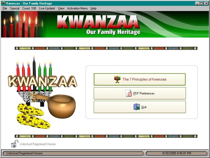 Kwanzaa - Our Family Heritage 2.3 software screenshot