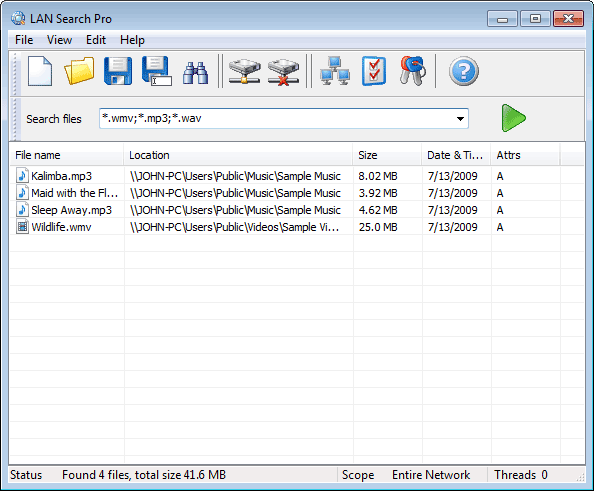 LAN Search Pro 9.1.1 software screenshot