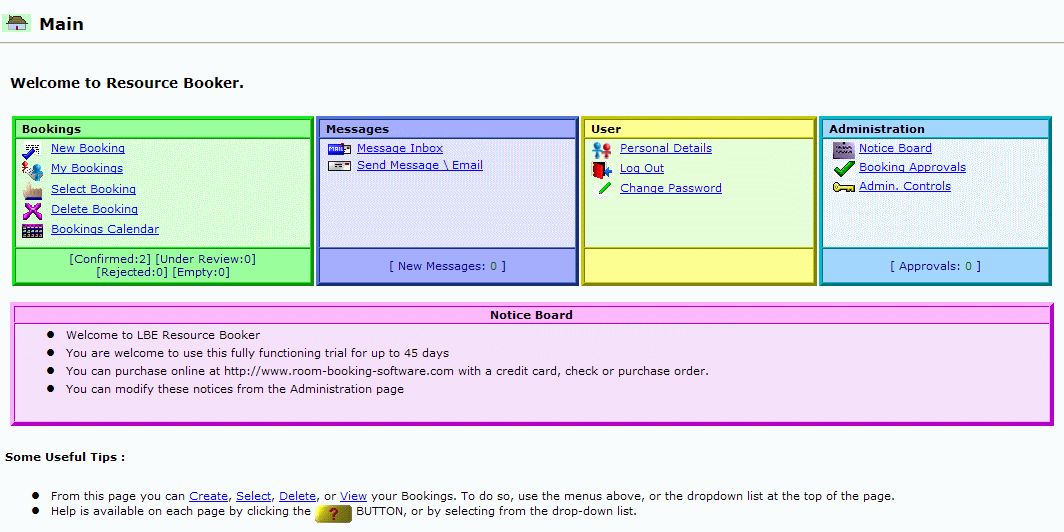 LBE Resource Booker 1.0.116 software screenshot