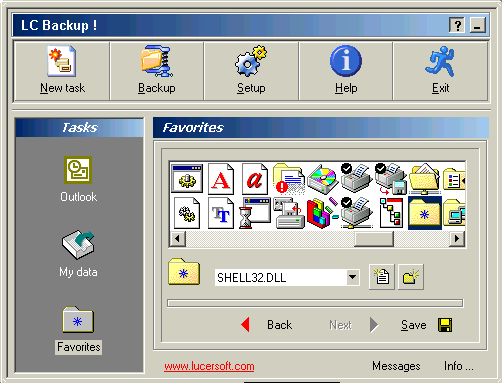 LC Backup ! 1.1 software screenshot