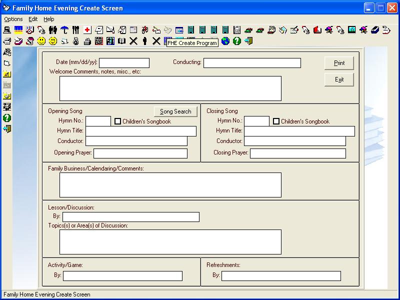 LDS Home Information 9.6 software screenshot