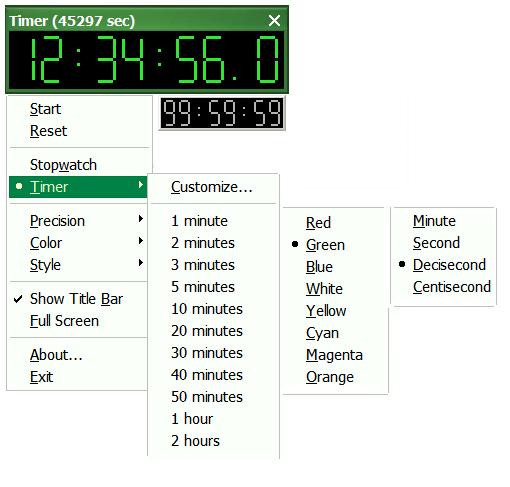 LYZ Stopwatch & Timer 1.8.1.1 software screenshot