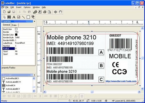 LabelBar(Pro) 5.1 software screenshot