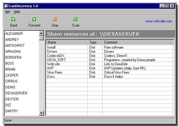 LanDiscovery 1.02 software screenshot