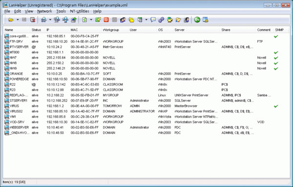LanHelper 1.99 software screenshot