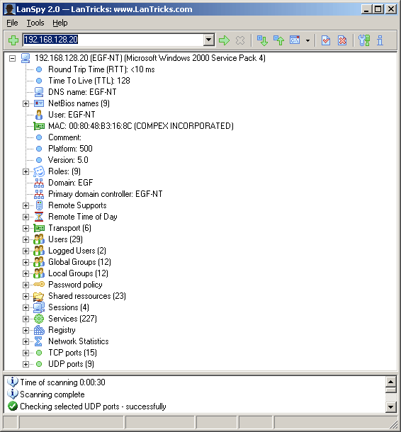 LanSpy 2.0 software screenshot