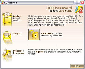 LastBit ICQ Password Recovery 1.5.305 software screenshot