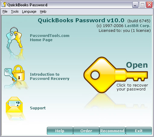 LastBit QuickBooks Password Recovery 11.0.7828 software screenshot