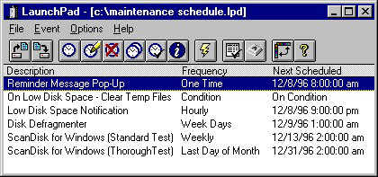 LaunchPad Event Scheduler 3.23 software screenshot