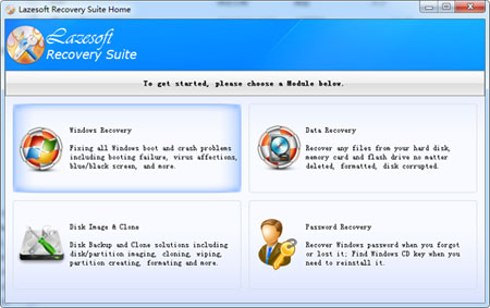 Lazesoft Recovery Suite Home 4.2.1 software screenshot
