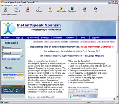 Learn Spanish and Speak Espanol 2.7 software screenshot