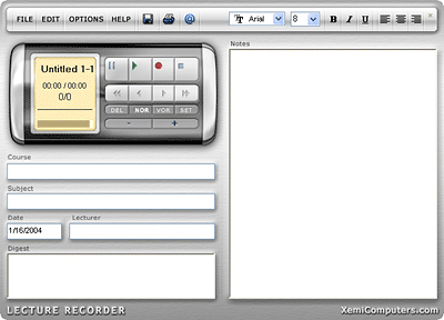 Lecture Recorder 4.5 software screenshot