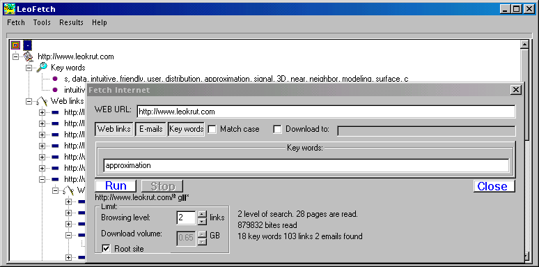 LeoFetch 3.2 software screenshot