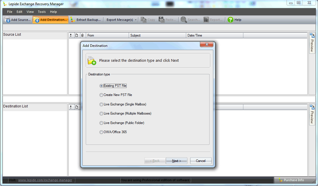 Lepide Exchange Recovery Manager 15.2.8756 software screenshot