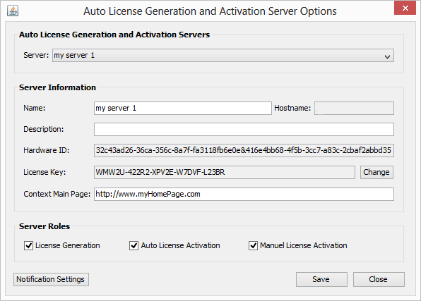 License4J Auto License Generation and Activation Server 1.6.2 software screenshot