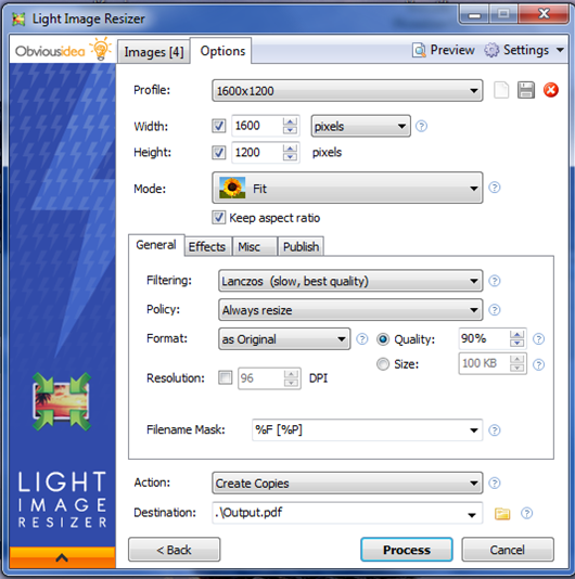 Light Image Resizer (formerly VSO Image Resizer) 4.4.1.0 software screenshot