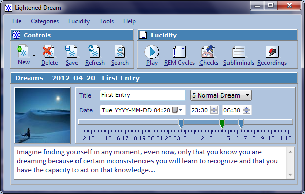 Lightened Dream 3.4.0 software screenshot