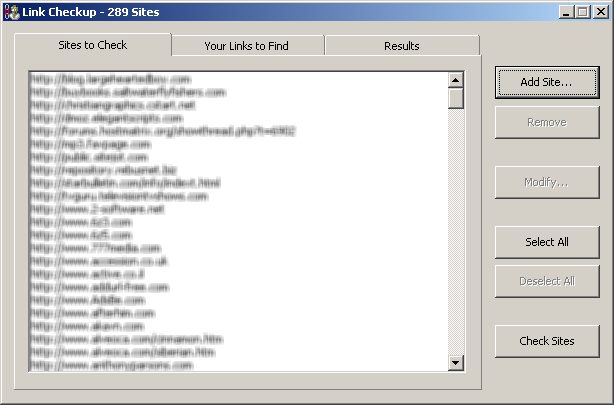 Link Checkup 1.3 software screenshot