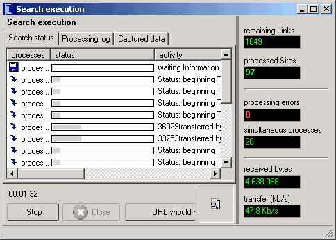 Link Web Extractor 2.5 software screenshot