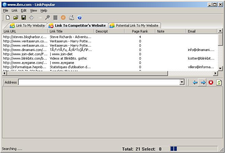 LinkPopular 2.5 software screenshot
