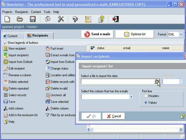 LinkWS Newsletter 2.1 Turbo software screenshot