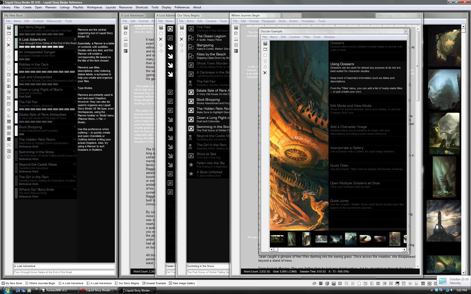 Liquid Story Binder XE 4.93 software screenshot