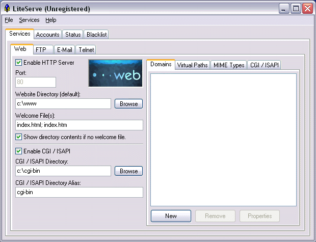LiteServe 2.81 software screenshot