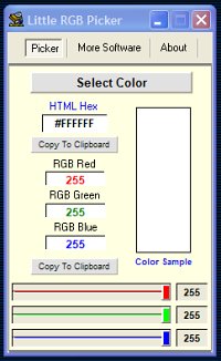 Little RGB Color Picker 3.0 software screenshot