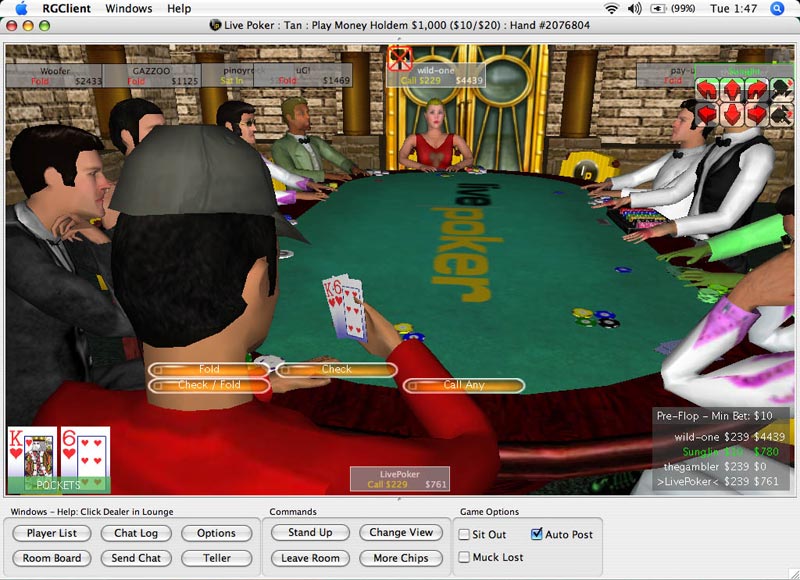 Live Poker 3.7 software screenshot