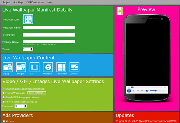 Live Wallpaper Creator 3.66 software screenshot