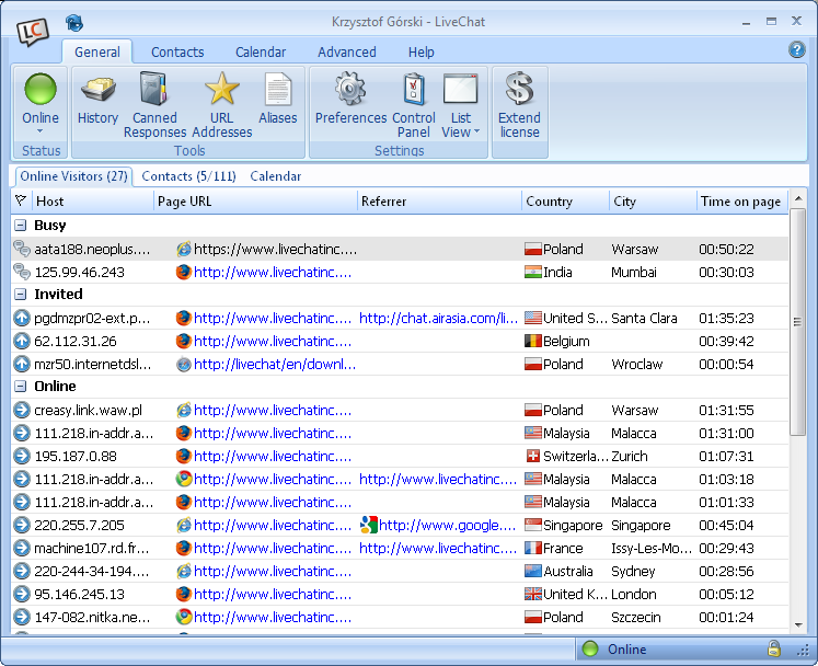 LiveChat 6.1.1.0 software screenshot