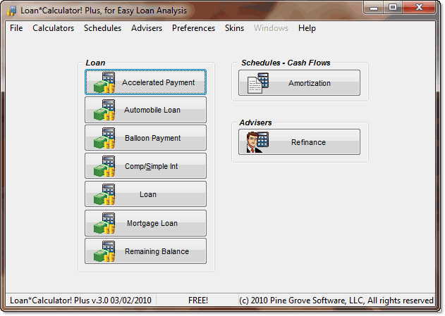 Loan Calculator Plus 3.0c software screenshot
