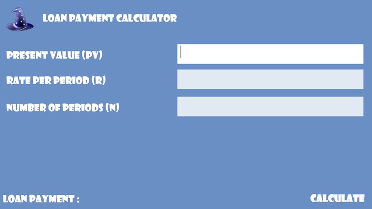 Loan Payment Calculators for Windows 8 1.0.0.0 software screenshot