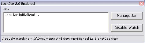LockJar 2.1 software screenshot
