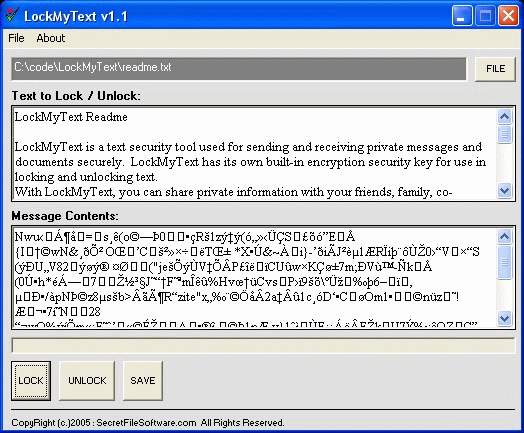 LockMyText 1.13 software screenshot