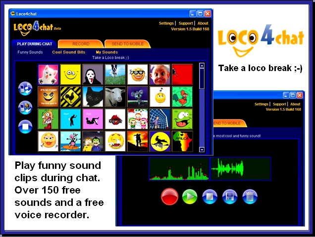 Loco4chat, funny sound clips for chat. 1.5 software screenshot