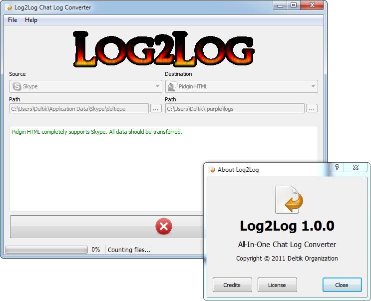Log2Log 1.0.7 software screenshot