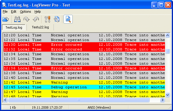 LogViewer Pro 2.2.0 software screenshot