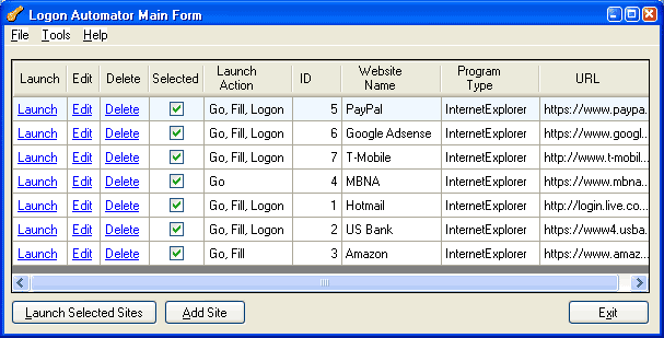Logon Automator 1.0 software screenshot