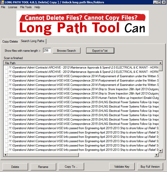 Long Path Tool 5.1.4 software screenshot