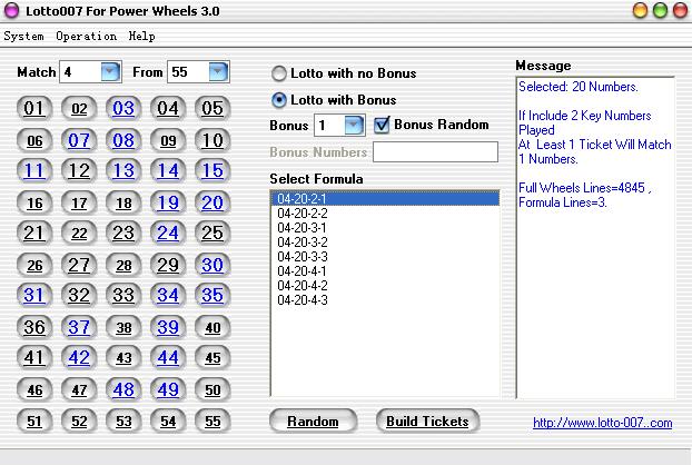 Lotto007 For Power Wheels 5.5.4.7 software screenshot
