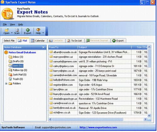 Lotus Notes Email Export to Outlook 8.1 software screenshot