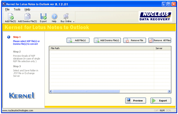 Lotus Notes to Outlook Conversion 8.12.01 software screenshot
