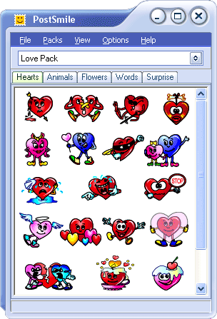 Love Smiley Collection for PostSmile 5.5 software screenshot