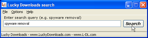 Lucky Downloads search 1.1 software screenshot