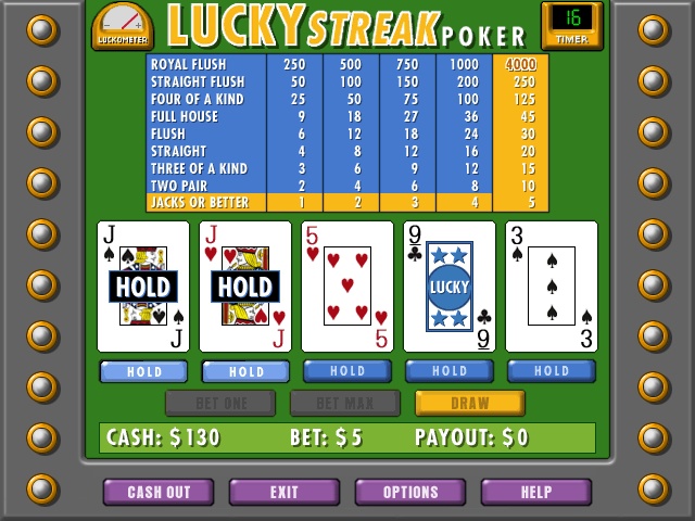 Lucky Streak Poker 3.0 software screenshot
