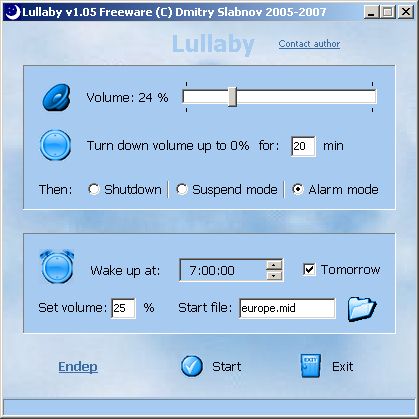 Lullaby 1.05 software screenshot