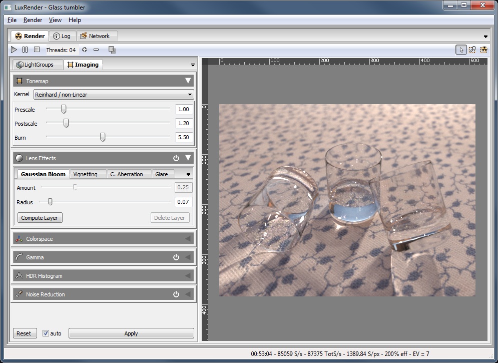 LuxRender 1.6 software screenshot