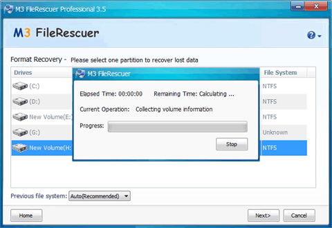 M3 Data Recovery (formerly M3 FileRescuer Professional) 4.5.1 software screenshot