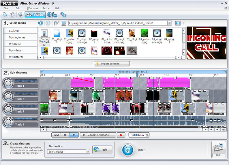 MAGIX Ringtone Maker 3 software screenshot